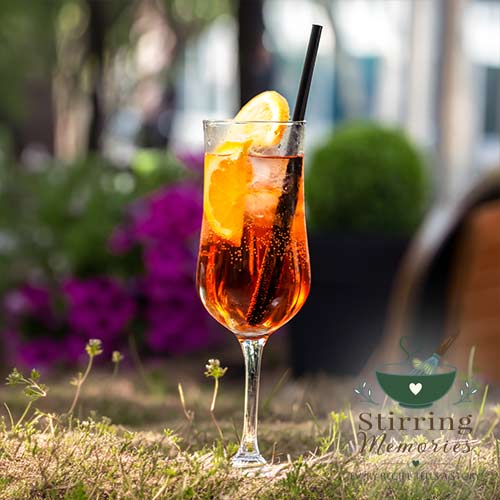 Aperol Spritz with Orange Slice.