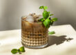 Iced Coffee with Mint Garnish