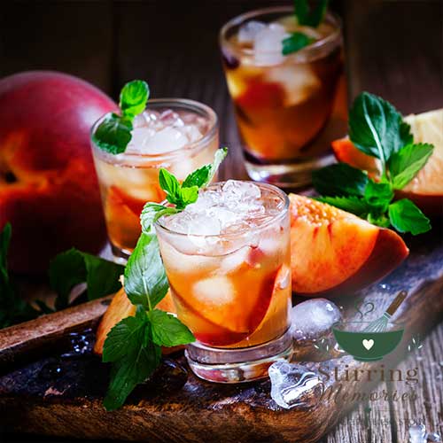 Peach Mint Ice Cocktail