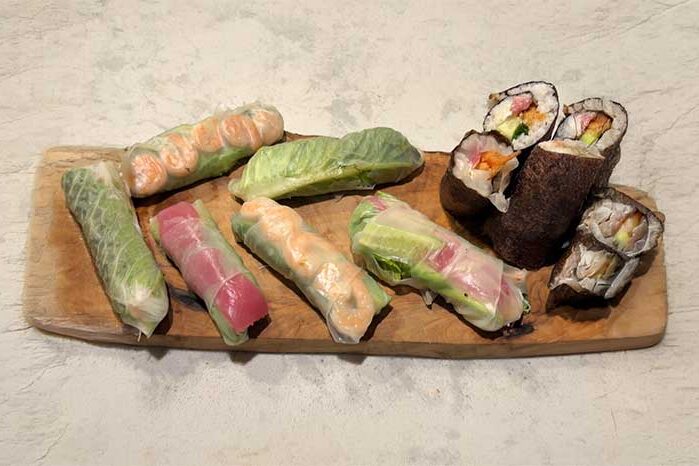 Thai Spring Rolls and Sushi Burritos