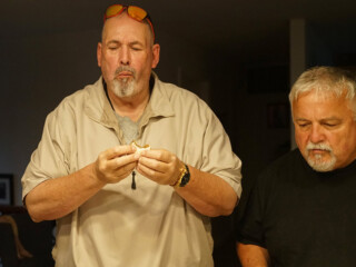 Stirring Memories - Dave and Hans enjoying Cindy's cooking
